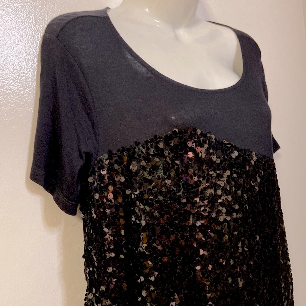 Apt 9  Two Layer Sequin/Cotton Top